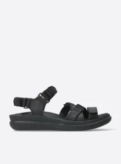 DAMES Wolky Sandalen<Action Lady - zwart gevet leer