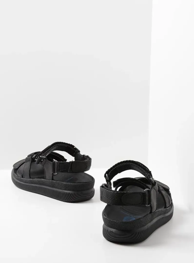 DAMES Wolky Sandalen<Action Lady - zwart gevet leer