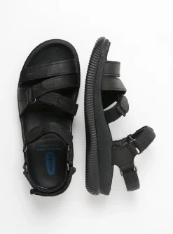 DAMES Wolky Sandalen<Action Lady - zwart gevet leer