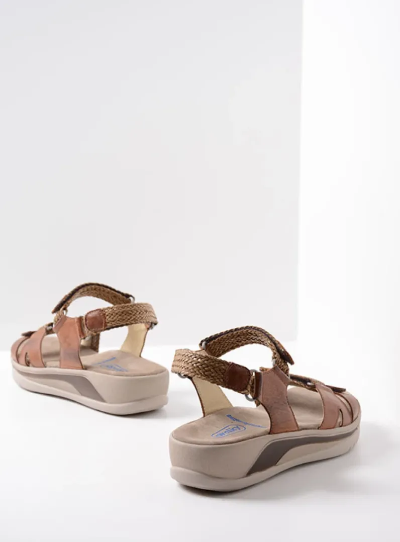 DAMES Wolky Sandalen<Acula - cognac leer