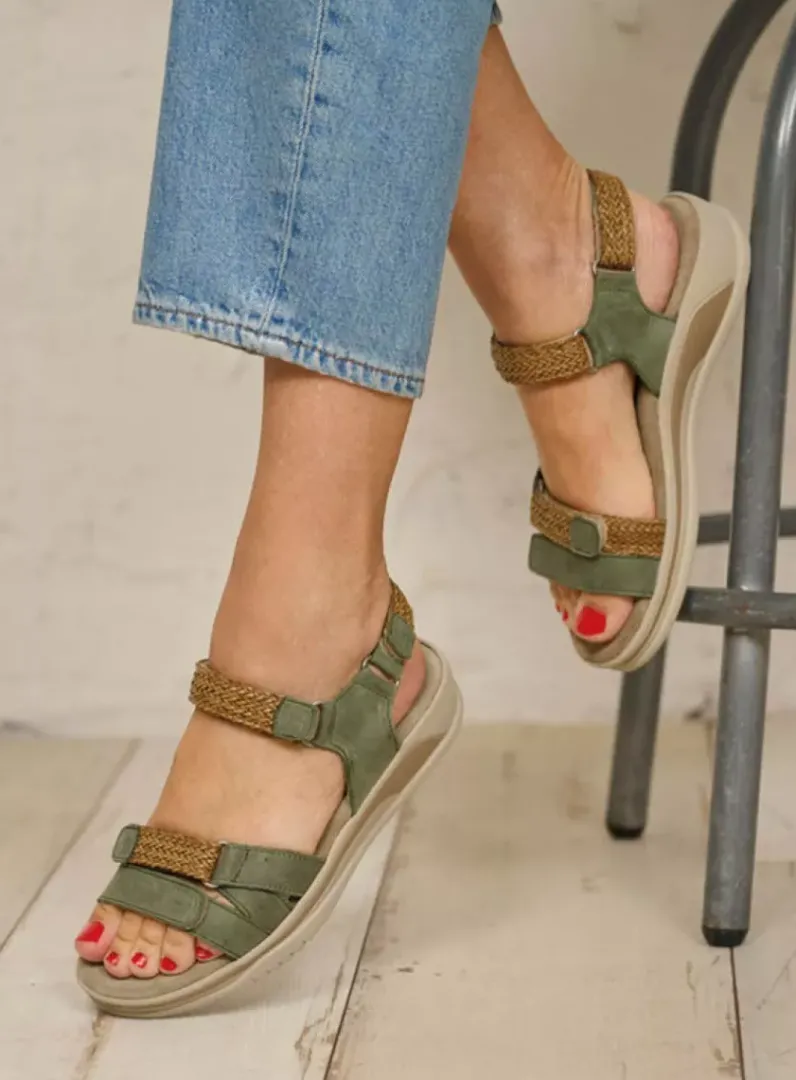 DAMES Wolky Sandalen<Acula - saliegroen nubuck