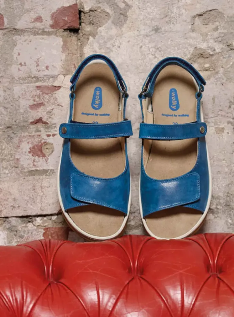 DAMES Wolky Sandalen<Adura - blauw effectleer