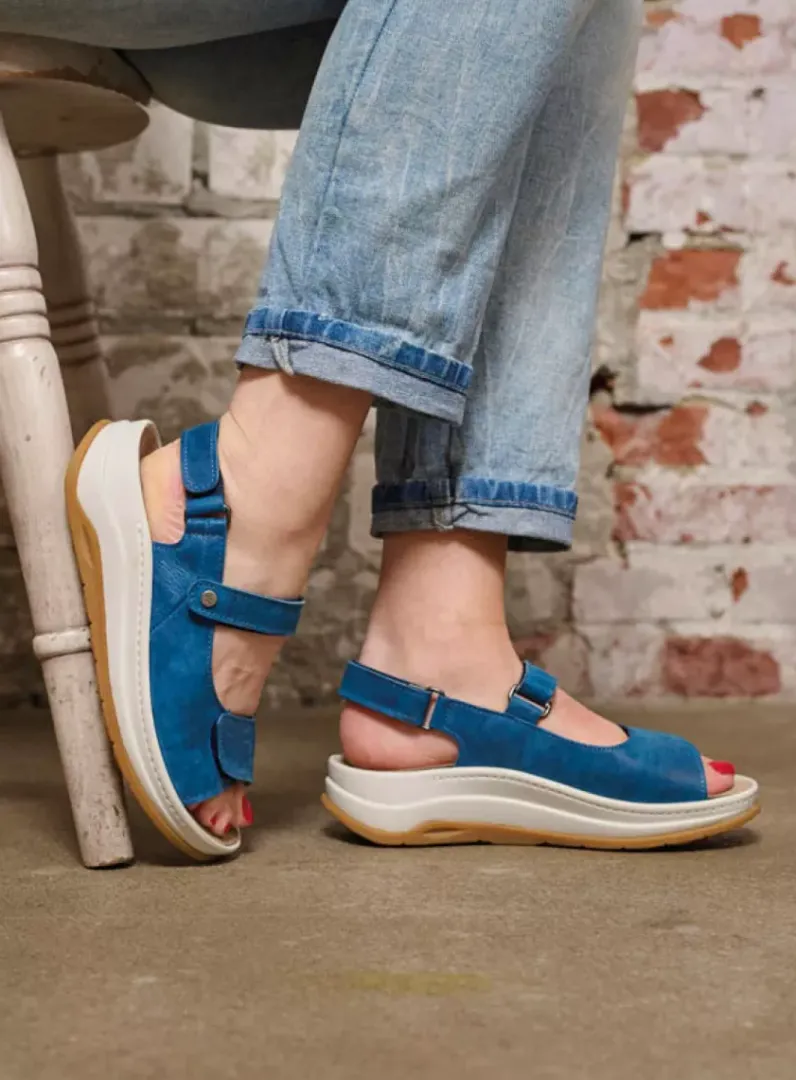 DAMES Wolky Sandalen<Adura - blauw effectleer