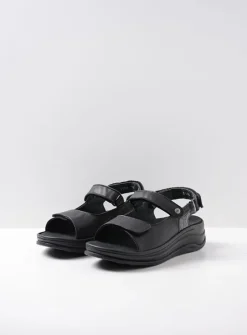 DAMES Wolky Sandalen<Adura - zwart leer