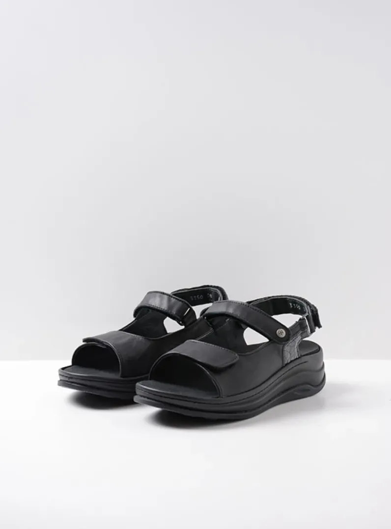 DAMES Wolky Sandalen<Adura - zwart leer