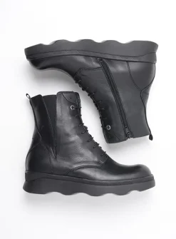 DAMES Wolky Veterlaarzen|Herfst/Winter<Akita - zwart leer