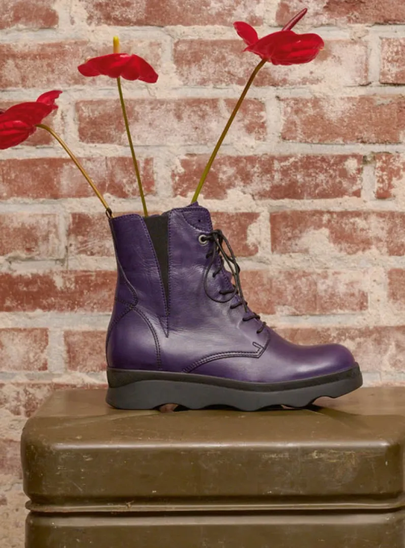 DAMES Wolky Veterlaarzen|Herfst/Winter<Akita HV - paars leer