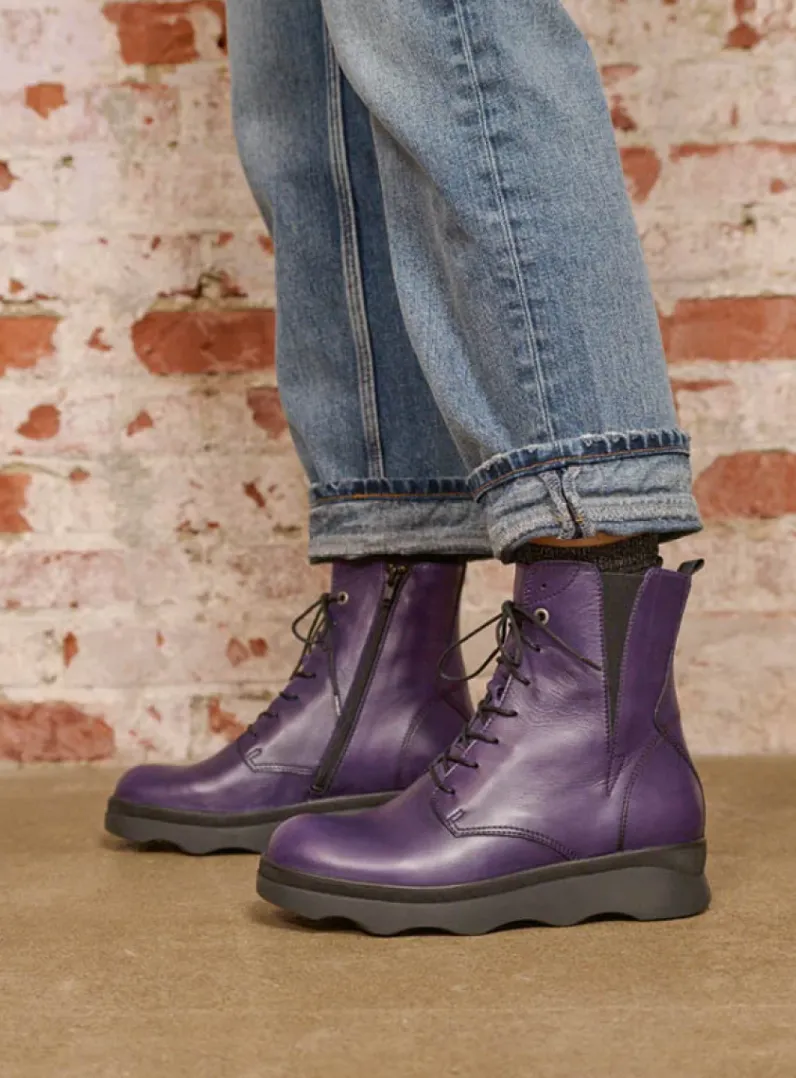 DAMES Wolky Veterlaarzen|Herfst/Winter<Akita HV - paars leer