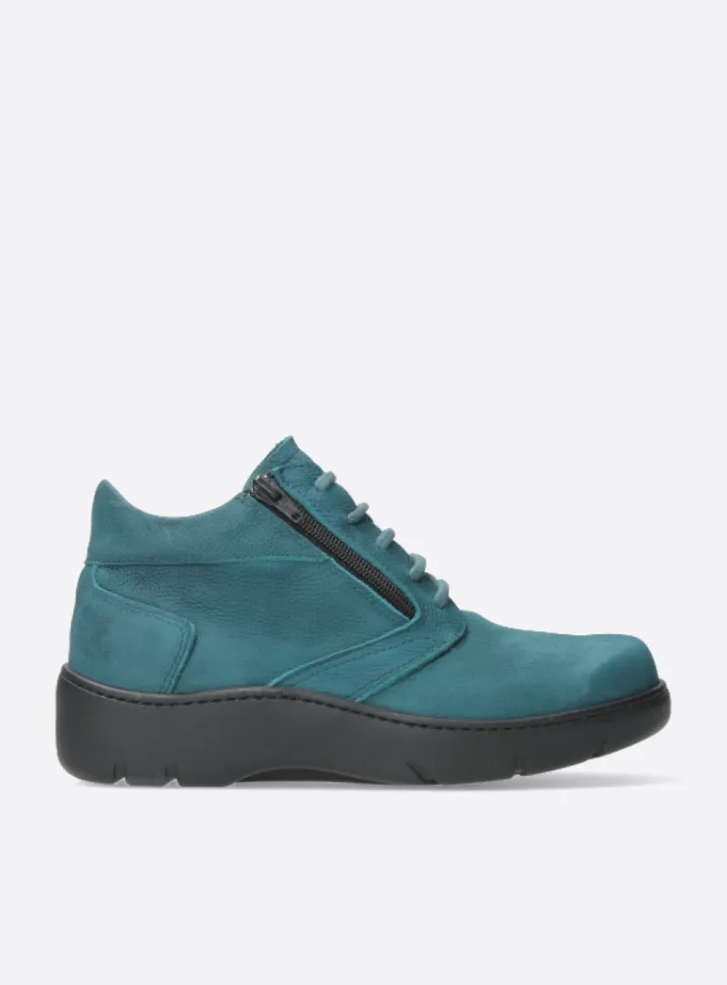 DAMES Wolky Hoge Veterschoenen|Wandelschoenen<Annemarie XW - petrol nubuck