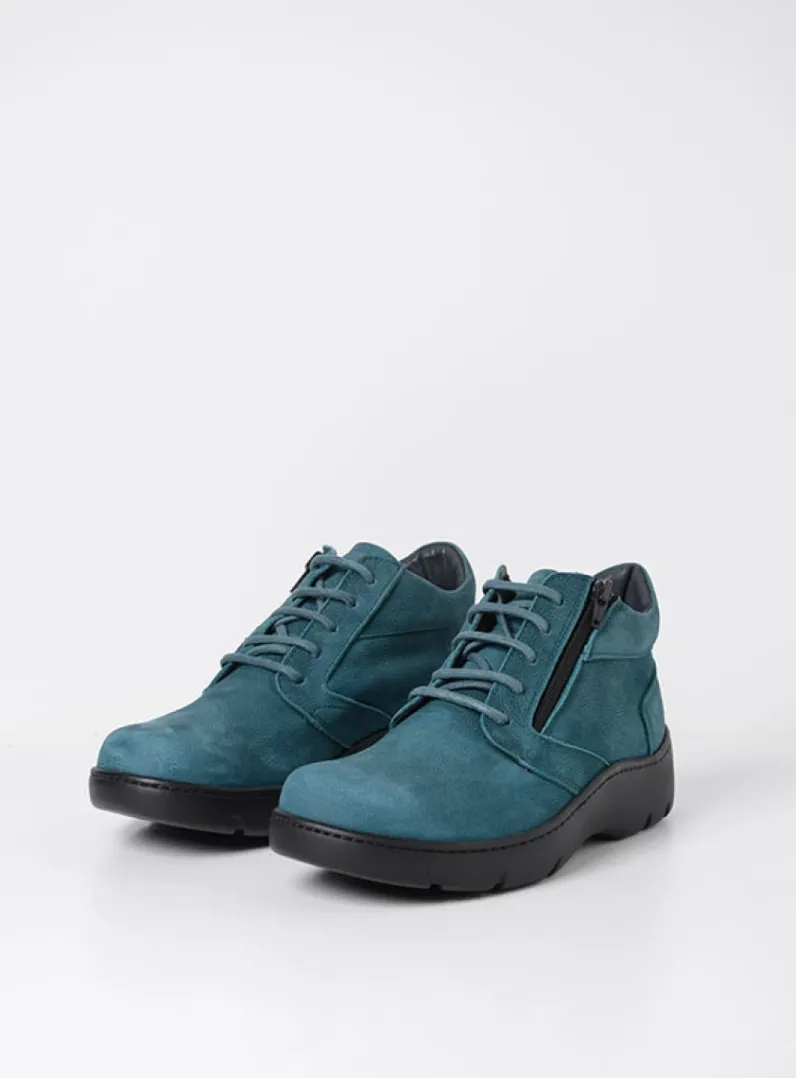 DAMES Wolky Hoge Veterschoenen|Wandelschoenen<Annemarie XW - petrol nubuck