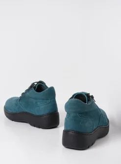 DAMES Wolky Hoge Veterschoenen|Wandelschoenen<Annemarie XW - petrol nubuck