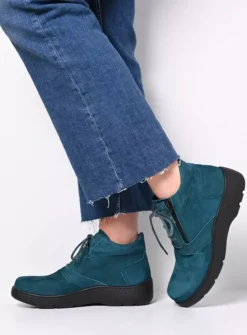 DAMES Wolky Hoge Veterschoenen|Wandelschoenen<Annemarie XW - petrol nubuck