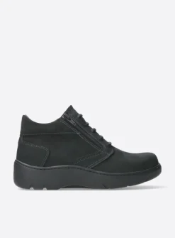 DAMES Wolky Wandelschoenen|Hoge Veterschoenen<Annemarie XW - zwart nubuck