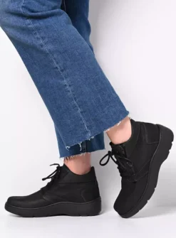 DAMES Wolky Wandelschoenen|Hoge Veterschoenen<Annemarie XW - zwart nubuck