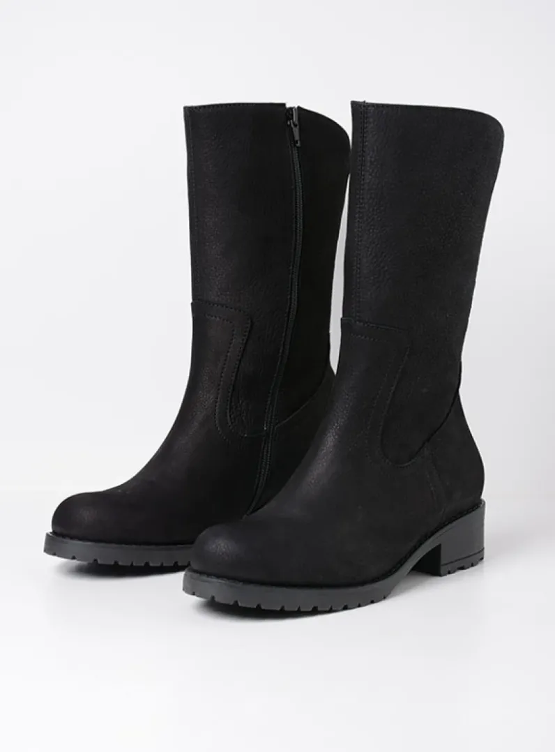 DAMES Wolky Halfhoge Laarzen|Herfst/Winter<Ansina F2F - zwart nubuck