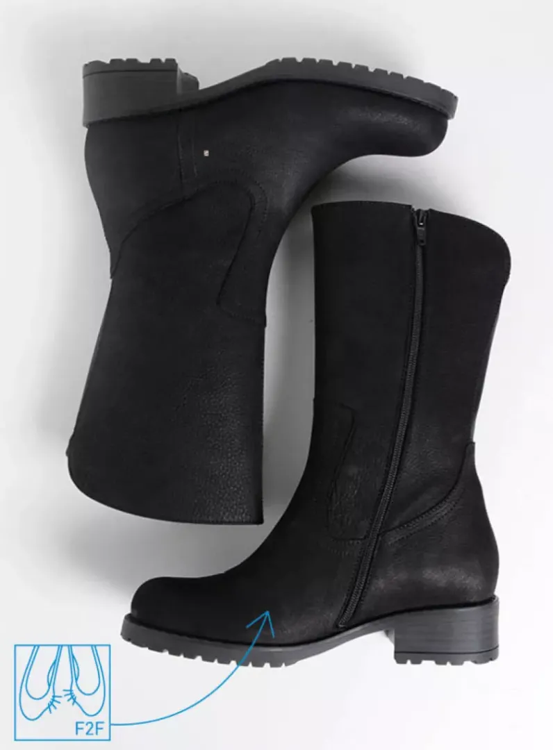 DAMES Wolky Halfhoge Laarzen|Herfst/Winter<Ansina F2F - zwart nubuck