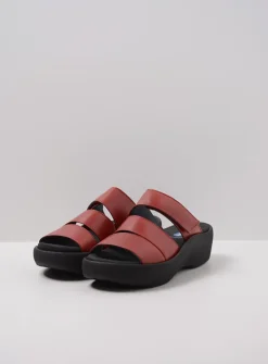 DAMES Wolky Slippers<Aporia - rood leer