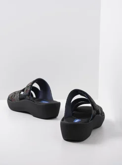 DAMES Wolky Slippers<Aporia - zwart/blauw suede