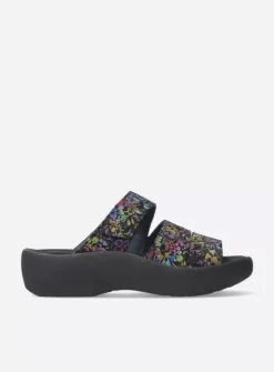 DAMES Wolky Slippers<Aporia - zwart/multi flower nubuck