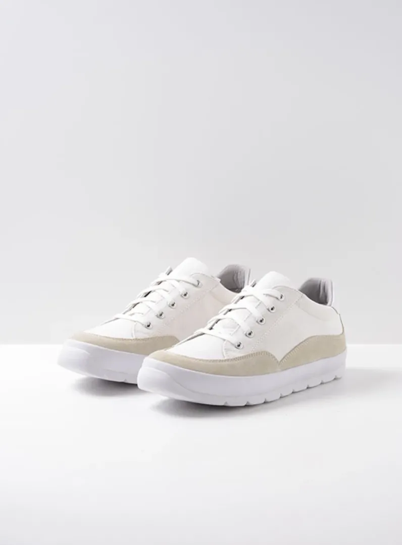 DAMES Wolky Lage Veterschoenen|Sneakers<Babati - ijswit canvas/suede