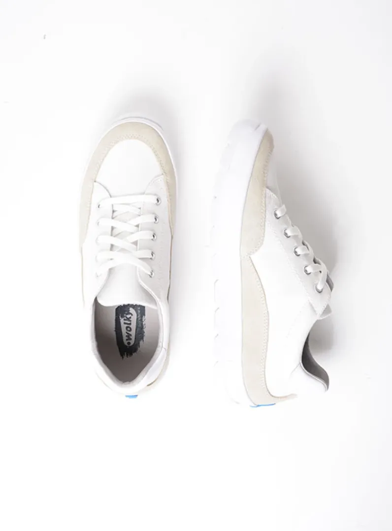 DAMES Wolky Lage Veterschoenen|Sneakers<Babati - ijswit canvas/suede