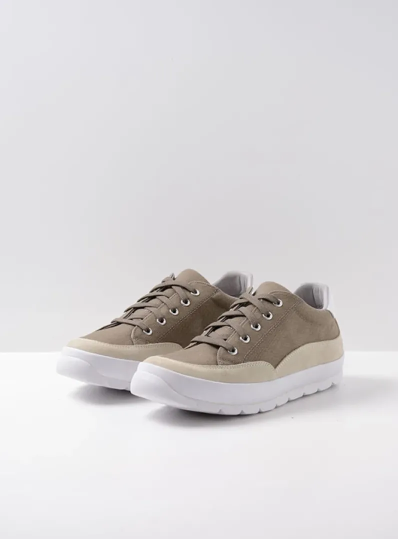DAMES Wolky Lage Veterschoenen|Sneakers<Babati - kaki canvas/suede