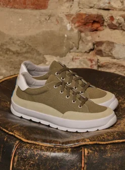 DAMES Wolky Lage Veterschoenen|Sneakers<Babati - kaki canvas/suede
