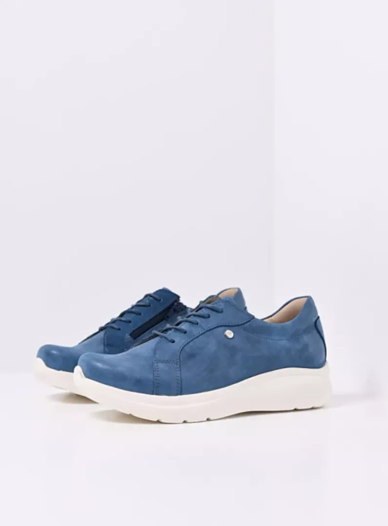 DAMES Wolky Lage Veterschoenen|Sneakers<Blitz - blauw effectleer