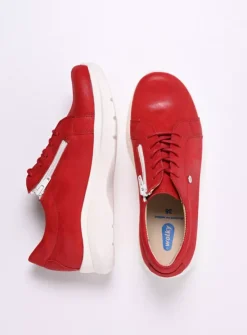 DAMES Wolky Lage Veterschoenen|Sneakers<Blitz - rood effectleer