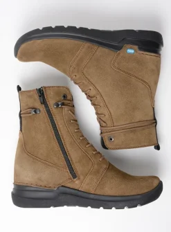 DAMES Wolky Hoge Veterschoenen|Veterlaarzen<Bluff - donker taupe suede