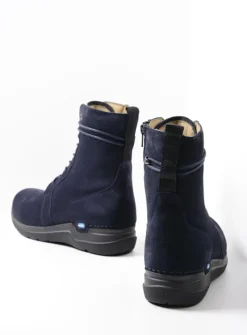 DAMES Wolky Hoge Veterschoenen|Veterlaarzen<Bluff DB - blauw suede