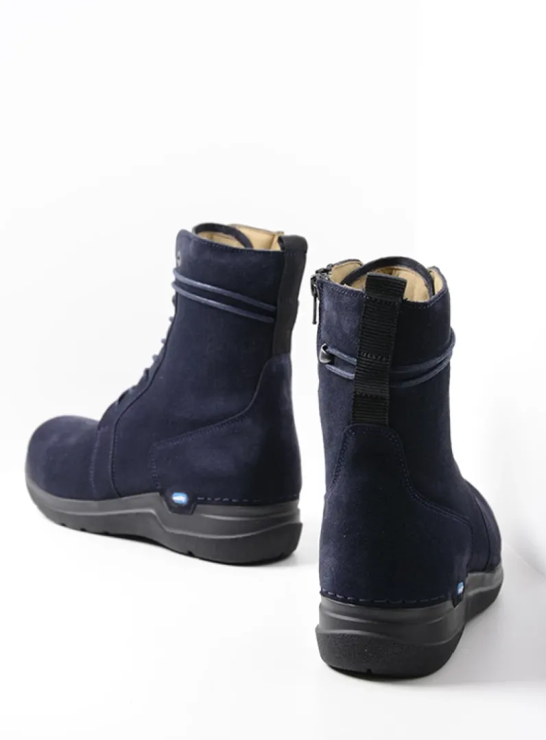 DAMES Wolky Hoge Veterschoenen|Veterlaarzen<Bluff DB - blauw suede