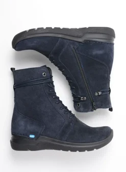 DAMES Wolky Hoge Veterschoenen|Veterlaarzen<Bluff HV - blauw suede