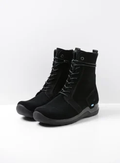 DAMES Wolky Hoge Veterschoenen|Veterlaarzen<Bluff HV - zwart suede