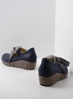 DAMES Wolky Lage Veterschoenen|Herfst/Winter<Boston - blauw zomer nubuck