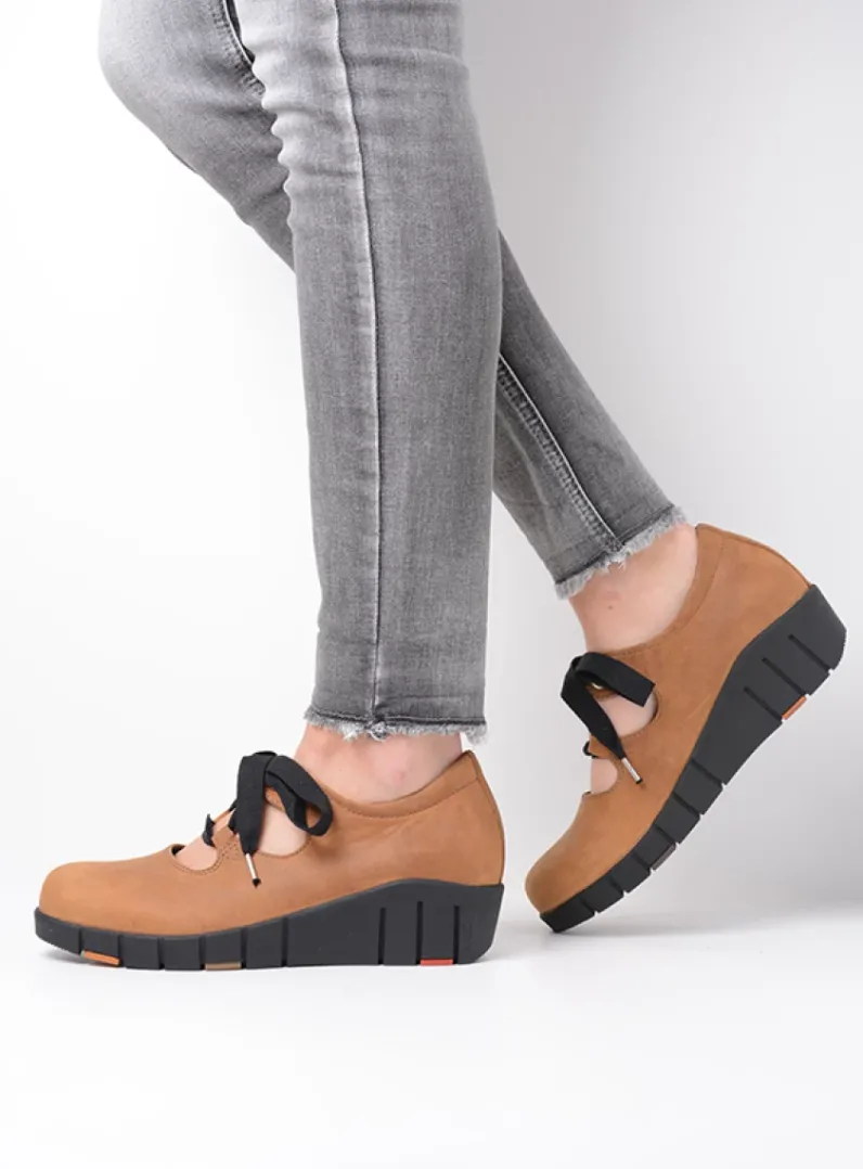 DAMES Wolky Lage Veterschoenen|Herfst/Winter<Boston - camel nubuck