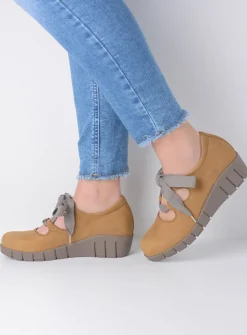 DAMES Wolky Lage Veterschoenen|Herfst/Winter<Boston - middenbruin nubuck