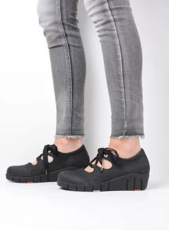 DAMES Wolky Lage Veterschoenen|Herfst/Winter<Boston - zwart nubuck