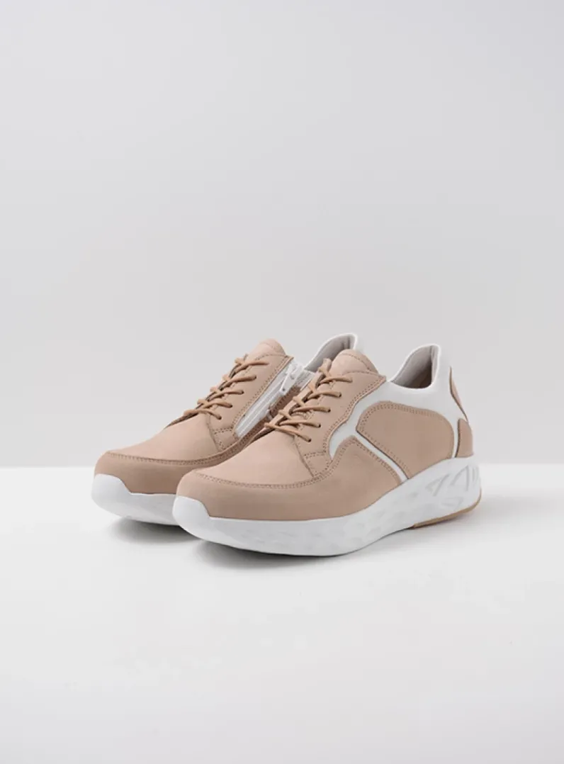DAMES Wolky Lage Veterschoenen|Wandelschoenen<Bounce - beige-wit nubuck