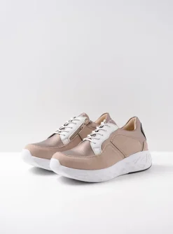 DAMES Wolky Lage Veterschoenen|Wandelschoenen<Bounce - safari/brons combi leer