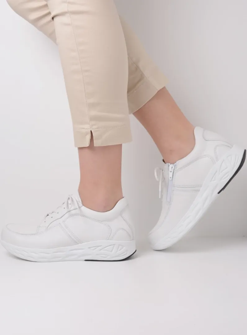 DAMES Wolky Lage Veterschoenen|Wandelschoenen<Bounce - wit leer