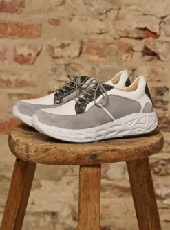 DAMES Wolky Lage Veterschoenen|Wandelschoenen<Bounce - wit/grijs combi leer