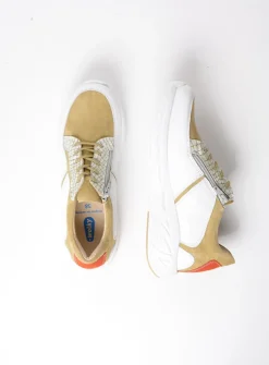 DAMES Wolky Lage Veterschoenen|Wandelschoenen<Bounce - wit/groen combi leer