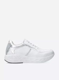 DAMES Wolky Lage Veterschoenen|Wandelschoenen<Bounce - wit/zilver leer