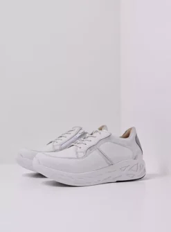 DAMES Wolky Lage Veterschoenen|Wandelschoenen<Bounce - wit/zilver leer