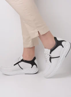 DAMES Wolky Lage Veterschoenen|Wandelschoenen<Bounce - wit/zwart leer
