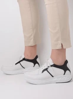 DAMES Wolky Lage Veterschoenen|Wandelschoenen<Bounce - wit/zwart leer