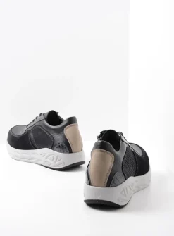 DAMES Wolky Lage Veterschoenen|Wandelschoenen<Bounce - zwart combi leer