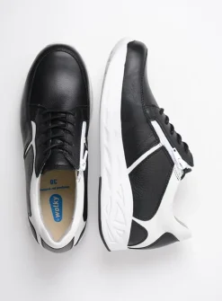 DAMES Wolky Lage Veterschoenen|Wandelschoenen<Bounce - zwart/wit leer