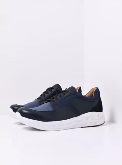 Heren Wolky Veterschoenen Heren|Sneakers Heren<Bounce Men S2F - denim combi stretch leer